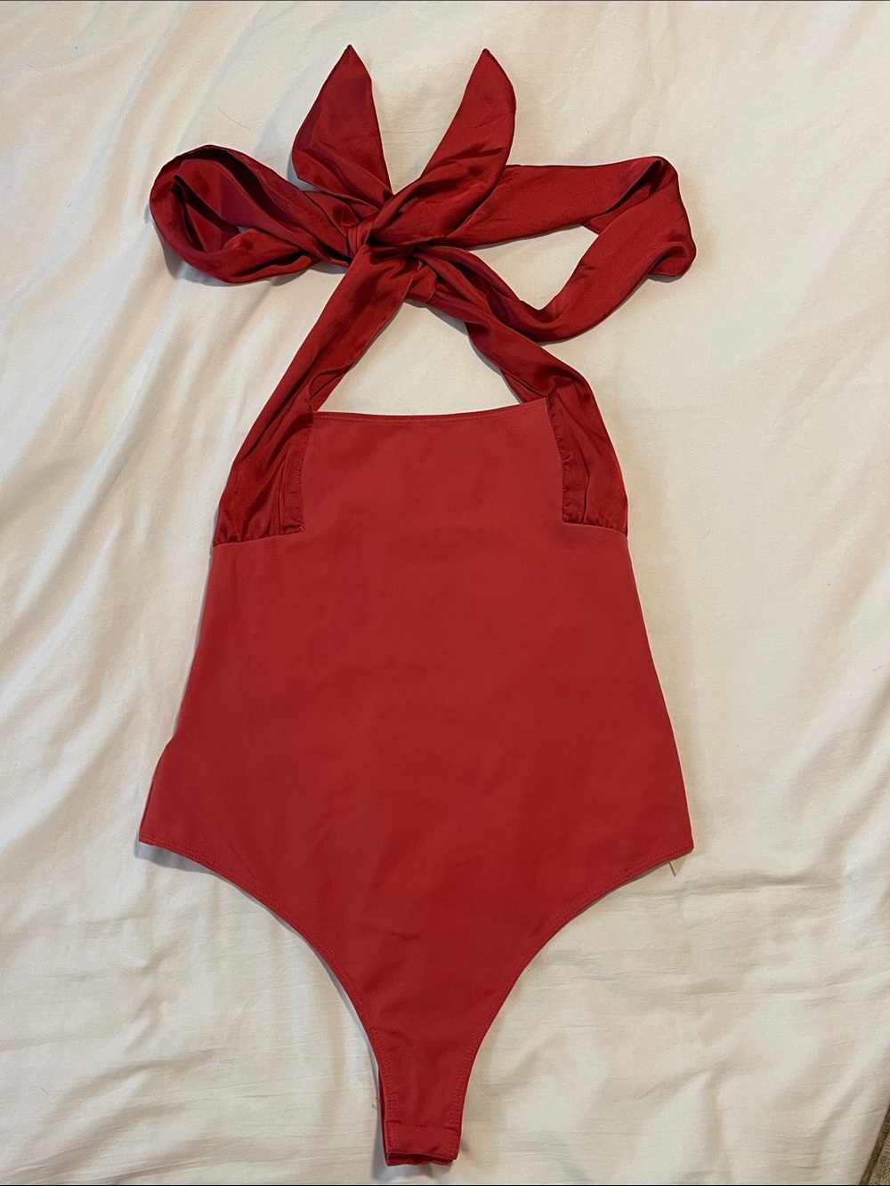Free People Red One-Piece Halter Swimsuit